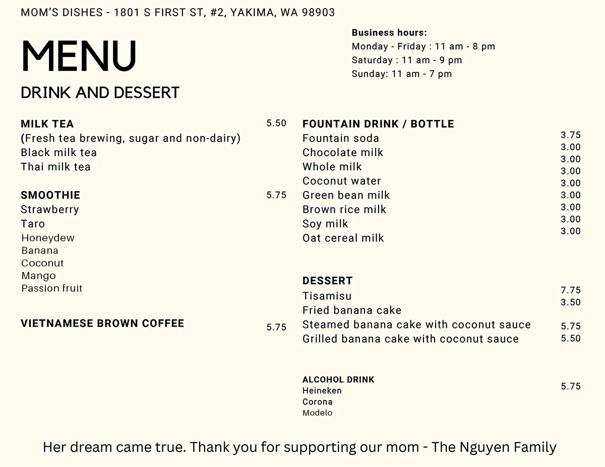 Our Menu Mom's Dishes of Yakima, WA 98903 Sandwich, Grilled Chicken