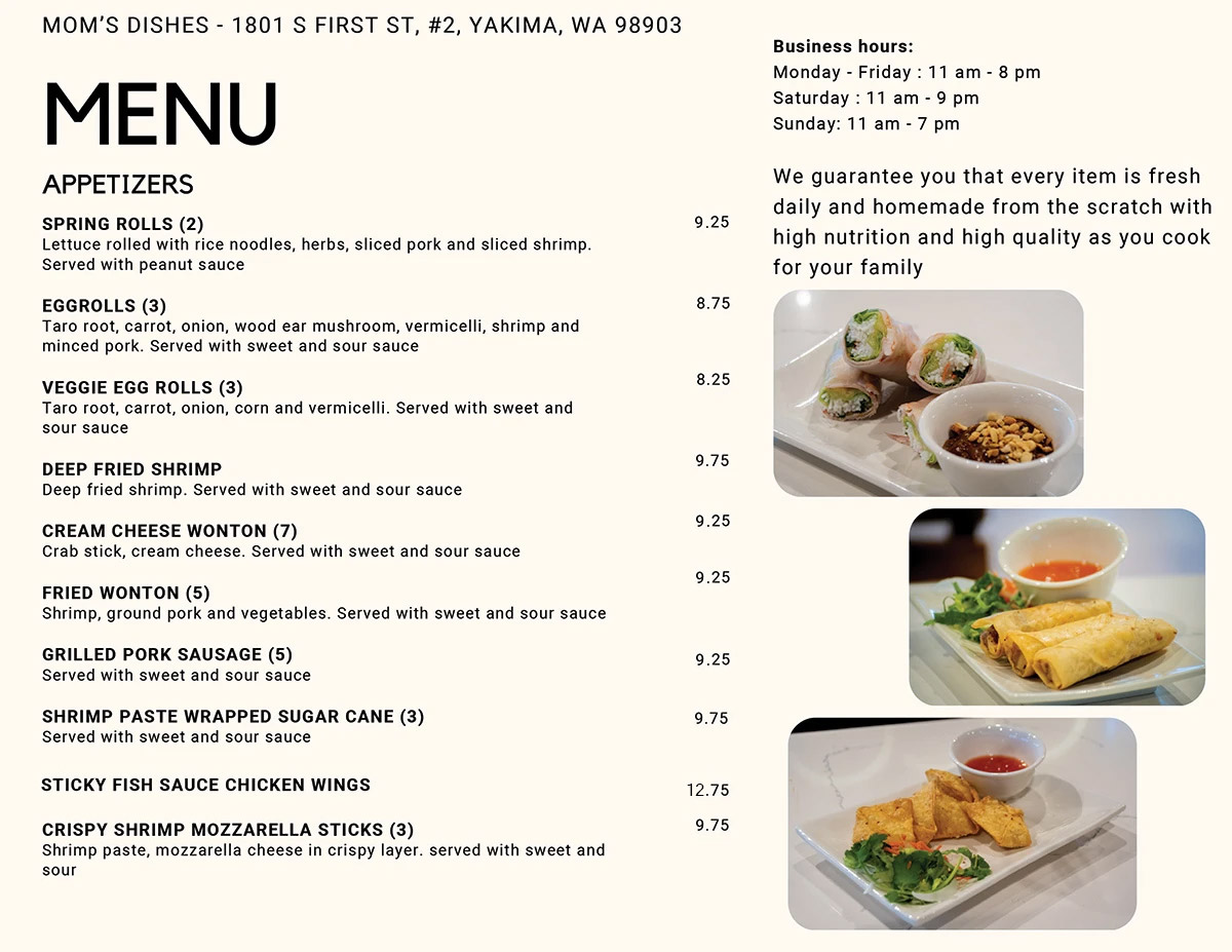 Our Menu Mom's Dishes of Yakima, WA 98903 Sandwich, Grilled Chicken